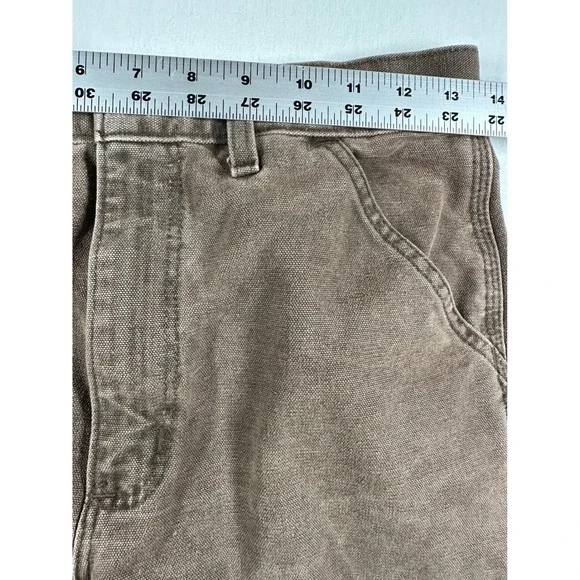 Vtg Carhartt Carpenter Pants 29x32  Brown Canvas Duck Workwear Union Made USA - Picture 3 of 14